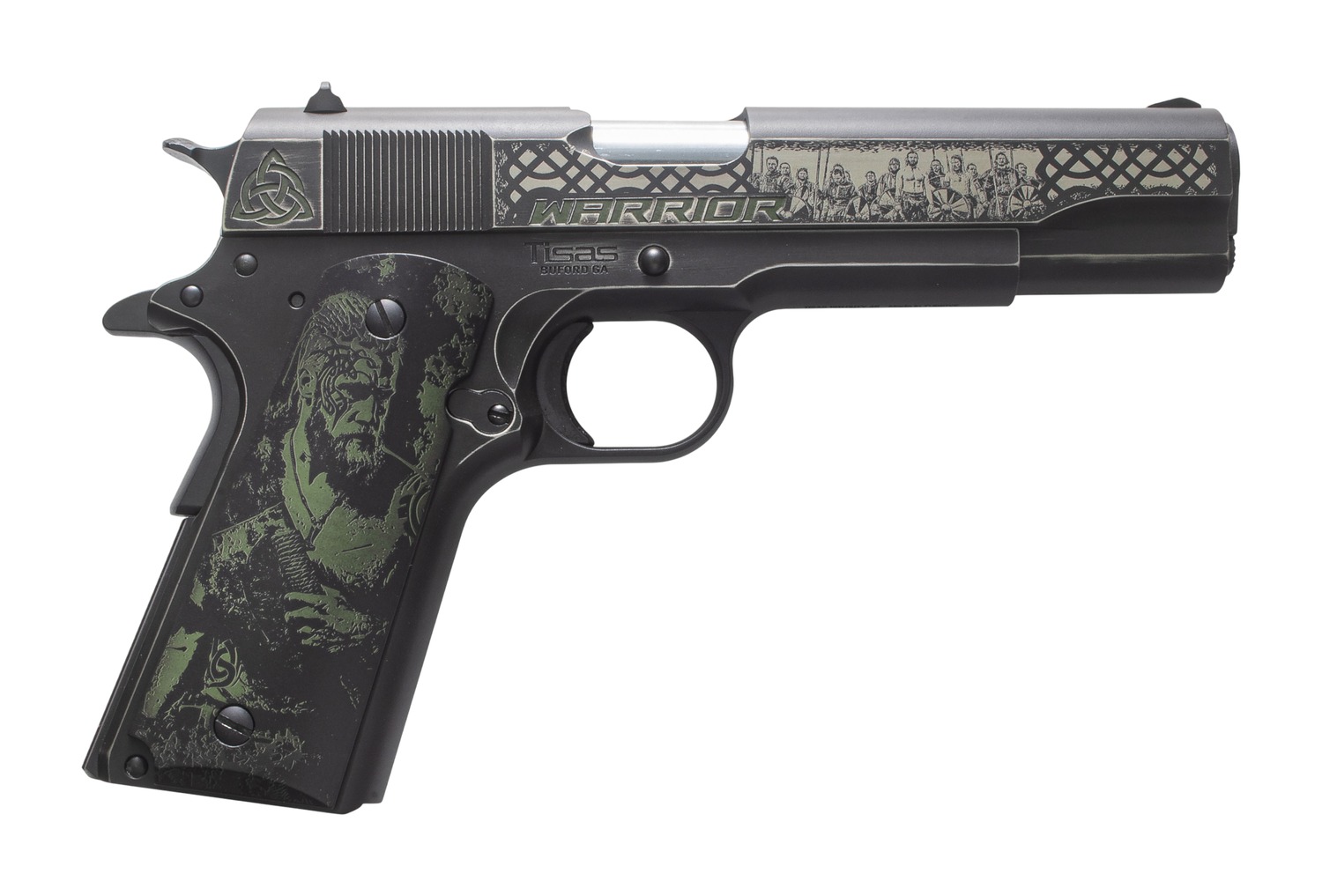 Tisas Arms Customs 10100518AA7 1911 A1 Service Warrior ports South Exclusive 45 ACP 7+1 5" Carbon Steel Serrated Slide & Frame w/Beavertail